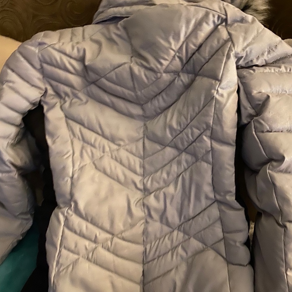 dove  gray winter white lined jacket
